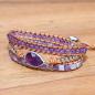 Preview: Wickelarmband „Waldlicht“ mit Amethyst-Tropfen